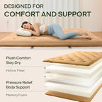 ZonLi Japanese Floor Futon Mattress Full Size 75"x 54", 100% Cotton Cover 2.5'' - Image 3