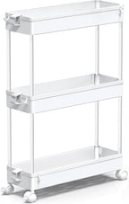 SPACEKEEPER Slim Rolling Storage Cart, 3 Tier Bathroom Storage Organizer - Image 5