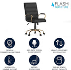 Flash Furniture Whitney Mid-Back Swivel LeatherSoft Desk Chair - Image 4