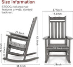Stoog Outdoor & Indoor Rocking Chair, All-Weather Porch Rocker - Image 3