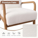 ANJ Mid Century Modern Accent Chair Set of 2, Single Boucle Lounge Reading - Image 6