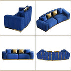 Oversized Velvet Chesterfield Couch - Image 6