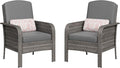 Garvee Outdoor Wicker Chairs, 2 Pieces Patio Furniture Set, All Weather High by Garvee