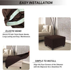 NeColorLife Stretch Ottoman Cover Square Oversized Soft Knitted Jacquard Thick - Image 5