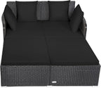 Tangkula Outdoor Rattan Daybed, Wicker Furniture - Image 8
