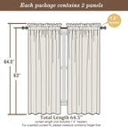Chyhomenyc Semi Sheer Curtains 63 Inch Length 2 Panels - Image 5