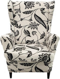 HAOYONG Wing Chair Slipcovers Printed Wingback Chair Covers 2 Pieces Wingback by HAOYONG