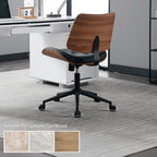 Armless Home Office Chair with Wheels, PU Leather Adjustable Height Computer - Image 7