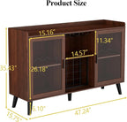 Loomie Wine Bar Cabinet with LED Light, Home Coffee Cabinet with Wine Rack and - Image 2