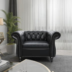 Living Room Chair, Modern Leather Chesterfield Sofa Chair, Mid Century Single by RUSTYER
