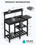 SERWALL Outdoor Potting Bench 2-Piece Set, Rot-Resistant HDPE Potting Table - Image 3