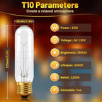 T10 Tubular Light Bulbs 25 Watt Incandescent Light Bulb, T10 Bulb, 120V 25W - Image 6