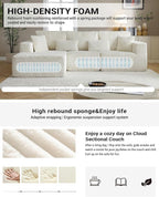 110" Cloud Sectional Couch, Modular Sectional Sofa - Image 3