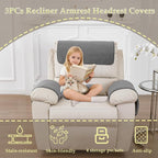 Armrest Covers - Arm Chair Covers Set of 3 Recliner Chair Covers, - Image 2