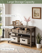 Karl home Console Table with 3 Drawers, Living Room - Image 4