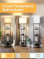 Large Floor Lamp with Shelves, 5-Tier Tall Floor lamp with - Image 3