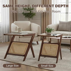 Tiita Rattan Side Table, Mid Century Nightstand, Bamboo Accent Bedside Tables - Image 7