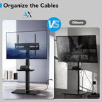 AX WABER Floor TV Stand with Power Outlet& Shelf, Universal TV Stand Mount - Image 5
