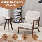 Hanuq】Mid-Century Modern Accent Chair&Coffee Table Set, Vintage Luxury Style - Image 6