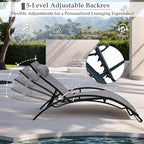 EROMMY Outdoor Chaise Lounge Set of 3, Reclining Patio Chairs - Image 5