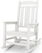 SERWALL Oversized Rocking Chair Outdoor, HDPE Outdoor Rocking Chair by SERWALL