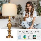 Cinkeda 28" Farmhouse Table Lamps Set of 2 - Image 4
