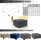 NeColorLife Stretch Ottoman Cover Square Soft Knitted Jacquard Washable Thick - Image 4