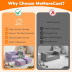 MeMoreCool Unicorn Modular Kids Couch, Glow Rainbow Play Toddler Couch - Image 8