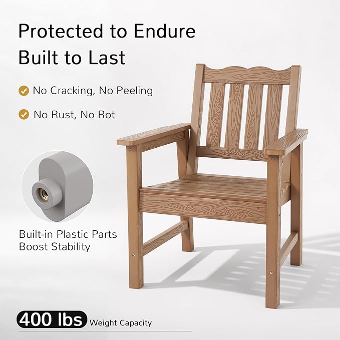 Stoog All-Weather Patio Chairs Set of 2, Oversized Garden Chair - Image 4