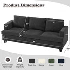 Apicizon 89" 3 Seat Couch for Living Room, Comfy Couch Clound Sofa 3 Seater Sofa - Image 2