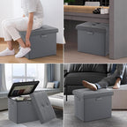 DocSafe Storage Ottoman with Lock, Fireproof Folding Ottoman Foot Rest Stool - Image 4