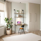 ZIOTHUM Wall Mounted Desk with Shelves, Industrial Ladder Style Floating Desk - Image 4