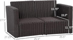 Outsunny 2 Piece Patio Wicker Corner Sofa Set, Outdoor PE Rattan Furniture - Image 3