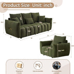 Antetek Set of 3 Teddy Sofa for Living Room, Modern 2 Units Deep Seat Sofa - Image 2