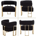 Modern Boucle Barrel Living Room Chairs Set of 2, Sherpa Upholstered Accent - Image 8