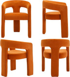 BESTANO Set of 3 Modern Velvet Fabric Upholstered Dining Chairs - Image 7