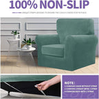 ZNSAYOTX Oversized Velvet Couch Cover 4 Piece Stretch Sofa Covers - Image 5