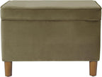 HomePop - Dinah 24" Storage Ottoman- Light Sage Green Velvet by HomePop