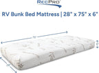 RecPro RV Bunk Bed Mattress Memory Foam Mattress 6" Gel Infused w/Bamboo - Image 2