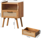 Lerliuo Rattan Nightstands Set of 2, Side Table - Image 3