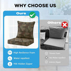 Outdoor Deep Seat & Back Cushion Set, 24 x 24 Inch Water Repellent and Fade - Image 6