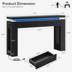 LIKIMIO Console Table with Drawers, Modern Entryway Table with LED Lights and - Image 3
