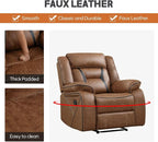 EBELLO Manual Recliner Sofa Set, Faux Leather Reclining Living Room Furniture - Image 5