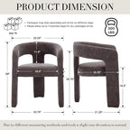 Modern Chenille Dining Chairs Set of 4, Upholstered Barrel Chairs - Image 2