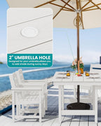 SERWALL Outdoor Dining Set for 6, HDPE Dining Furniture Set - Image 2