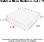 Favoyard Patio Chair Cushions 24 x 24 x 4 Inch Waterproof Outdoor Seat Cushions - Image 2