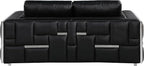 Blackjack Furniture Catania Modern Top Grain Italian Leather Sofa Set - Image 13