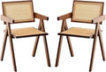 Furlide Rattan Accent Chairs, Modern Mid Century Dining Chairs Set of 2 by Furlide
