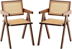 Furlide Rattan Accent Chairs, Modern Mid Century Dining Chairs Set of 2 by Furlide