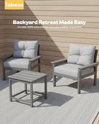 HDPE 10 Piece Outdoor Patio Furniture Set, All-Weather Outdoor Couch Set - Image 3